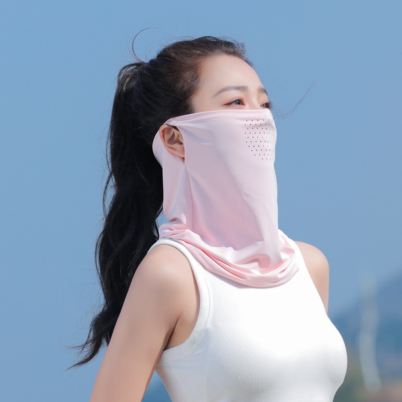 UPF50 + Summer Sun Protection Ice Silk Ear Mask Men's and Women's Same Outdoor Riding UV Protection Breathable Cool Surface