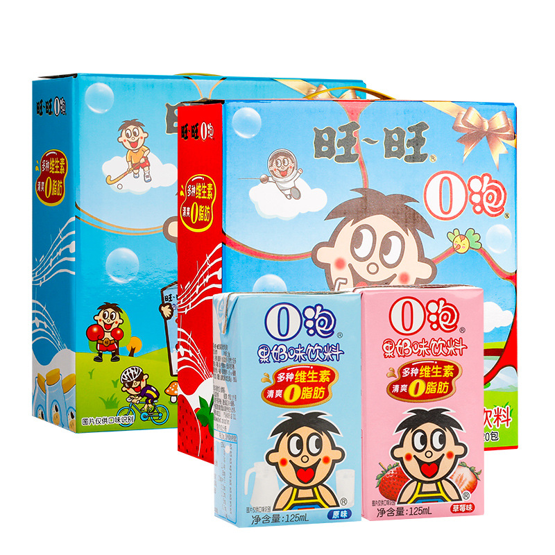 旺旺o泡果奶旺仔牛奶o泡果奶原味草莓味饮料儿童早餐酸奶饮品整箱