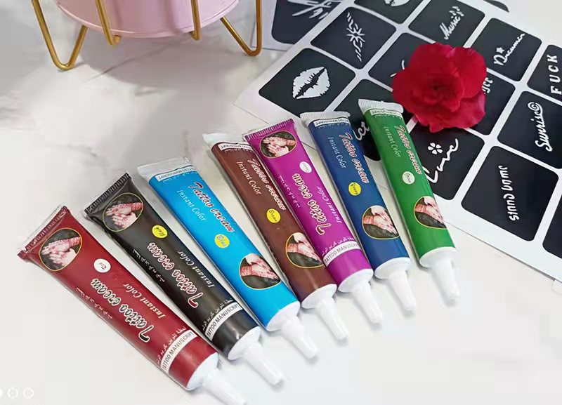 果汁膏纹身henna手绘膏海娜纹身膏暂时性海娜膏纹身彩绘膏20克