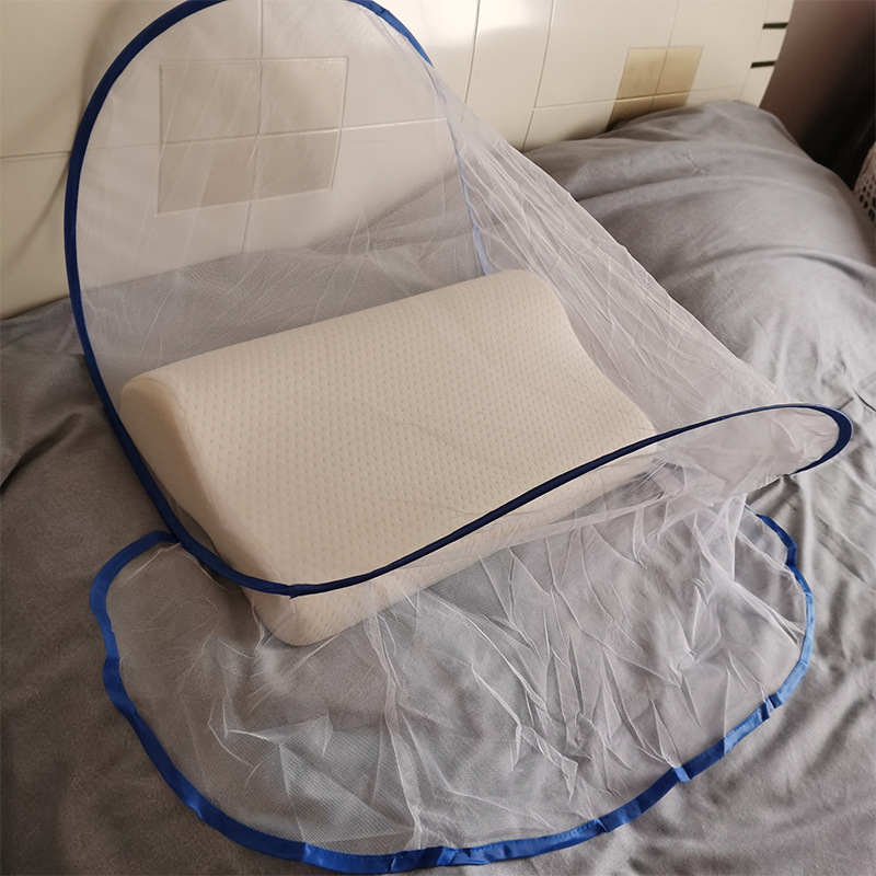 迷你头部小型蚊帐纱套便携式防蚊头罩睡觉专用可折叠小巧收纳透气