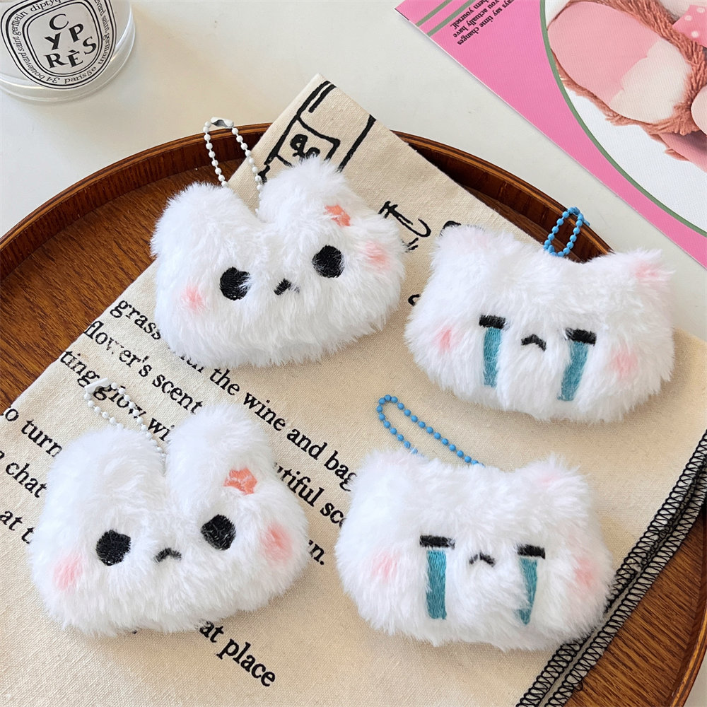 Cute Plush Sweetheart Bunny Little Bear Doll Pendant Student Bag Ornaments Accessories Girl Heart Super Cute Keychain