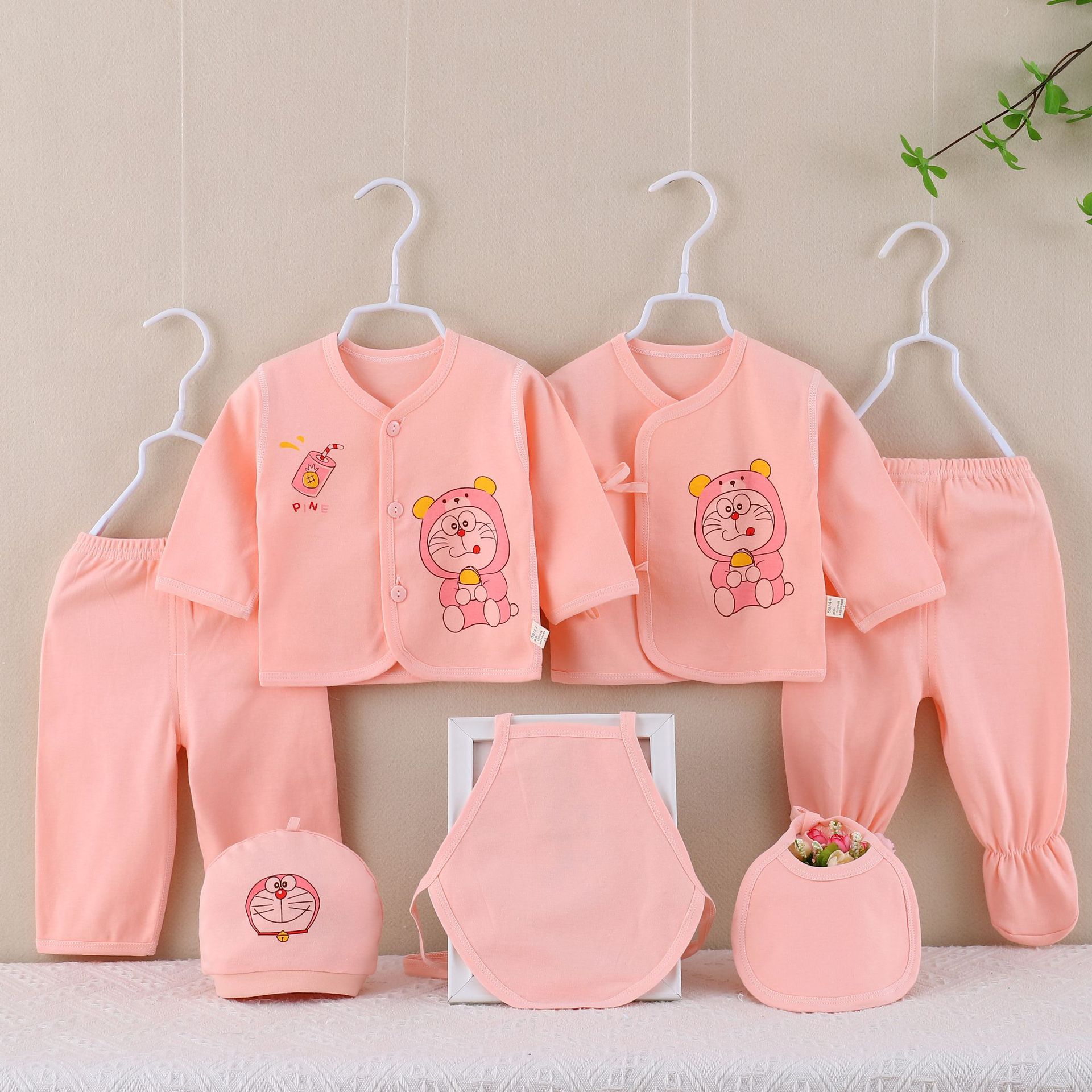 Newborn Boneless Cotton Clothes Baby 7 Pieces Suit 0-3 Months Spring, Autumn and Summer New Born Newly Born Baby Supplies
