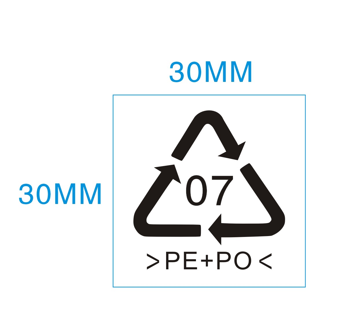 现货出口包装用07环保标贴 07pe po可回收循环标签贴 630个/30元