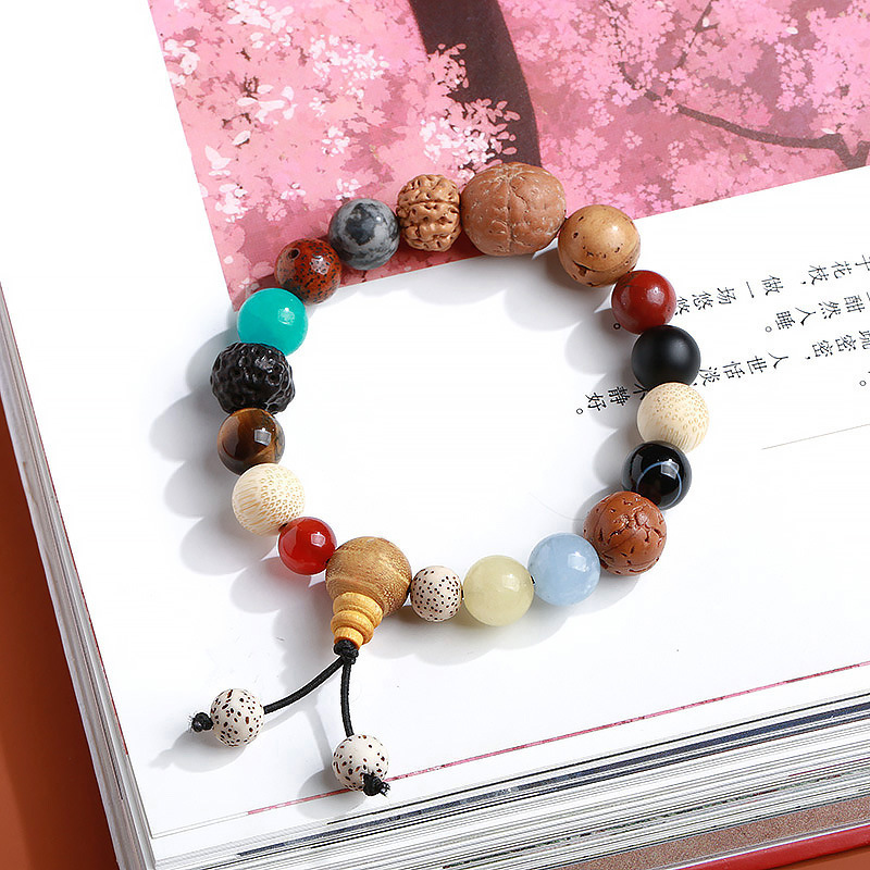 18-Seed Bodhi Bracelet Eighteen Prayer Beads Prayer Bead Bodhi Bracelet Beaded Bodhi Rosary Temple Binding Scenic Spot Memorial