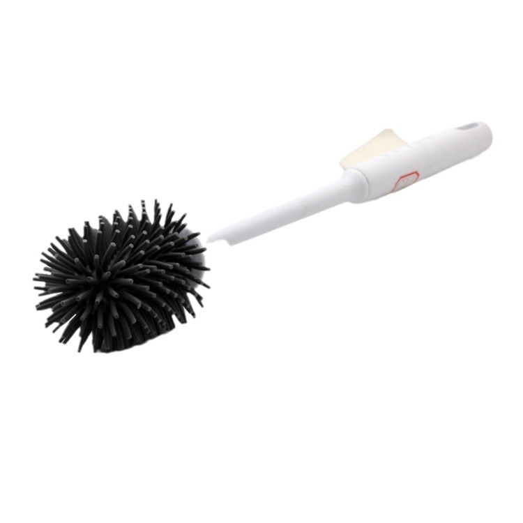 Silicone Toilet Brush Long Handle Soft Fur Toilet Cleaning Brush Suit No Dead Angle Multifunction Cleaning Brush