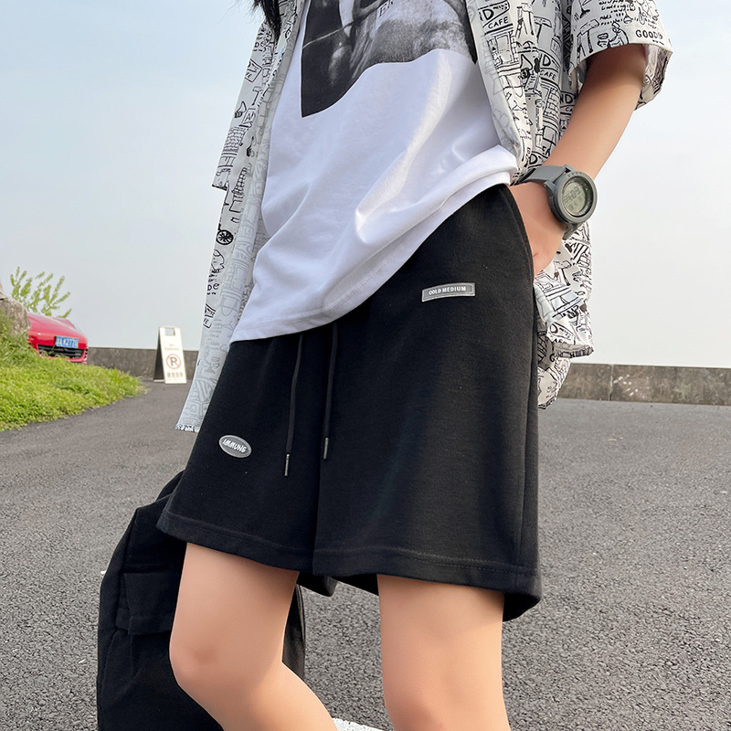 731福利款运动短裤女夏宽松灰色直筒a字中裤休闲阔腿高腰5五分裤