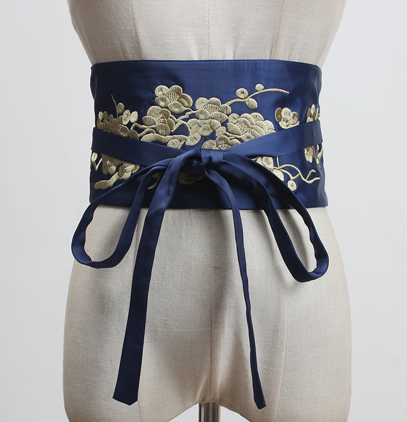 汉服腰带女腰封古风绣花刺绣中国风裙子连衣裙蝴蝶结系带绑带超宽