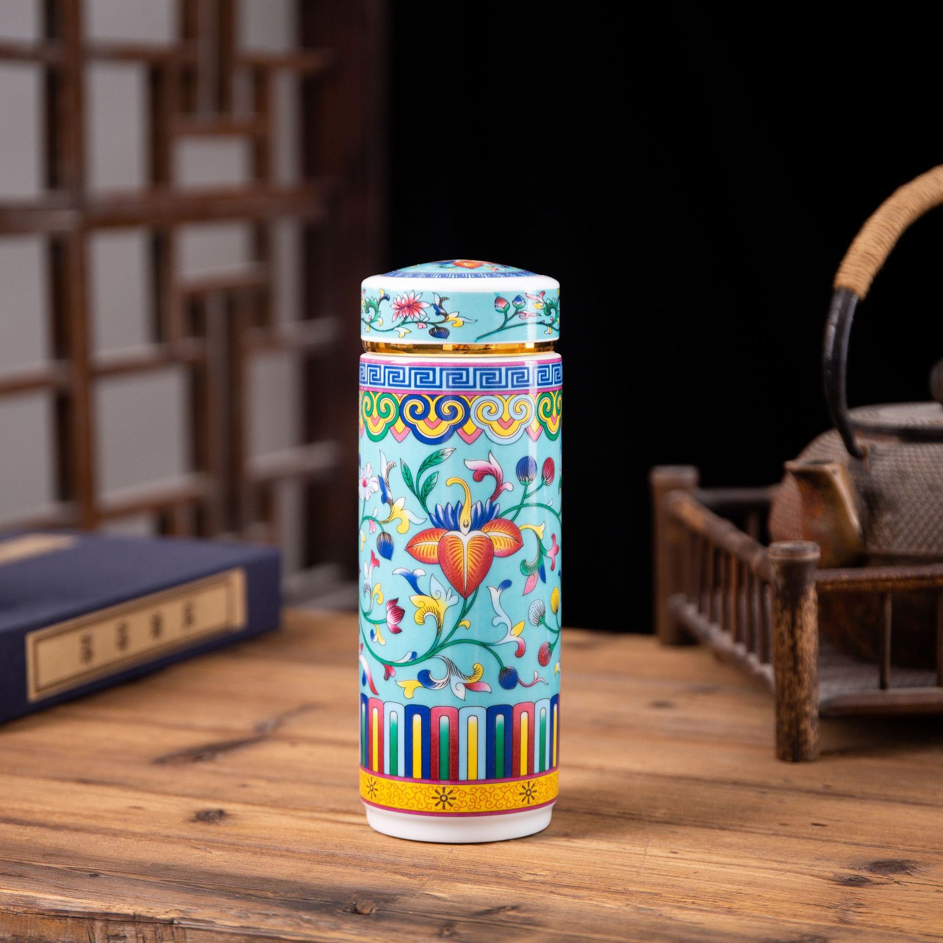 Jingdezhen Ceramic Palace Enamel Insulation Cup Large-Capacity Water Cup Tumbler New Creative Business Gift Cup