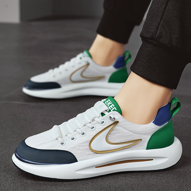 男鞋夏季冰丝布运动鞋韩版潮流休闲小白鞋四季新款时尚厚底老爹鞋