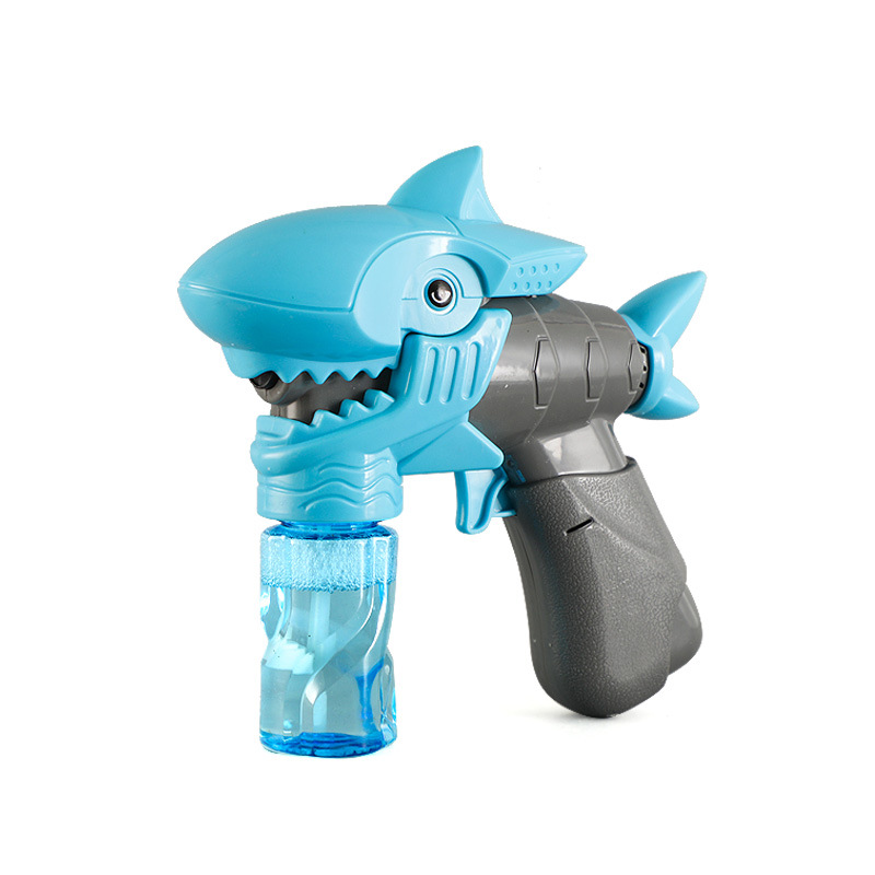 儿童玩具电动泡泡机鲨鱼恐龙全自动泡泡枪炫彩灯光音乐摆地摊公园