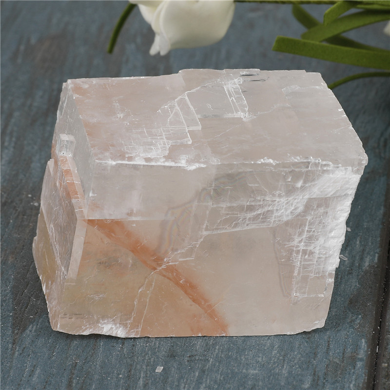 跨境货源天然摩洛哥白黄色石膏原石天然水晶矿物大块盒装教学标本