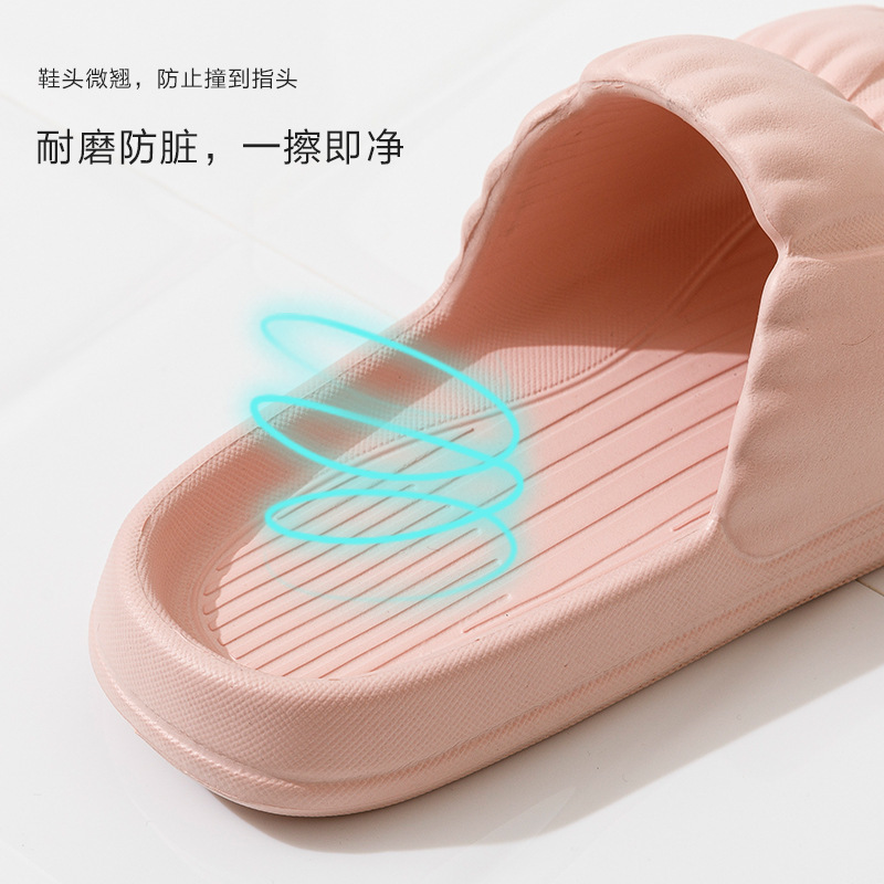 New Style Drooping Pleated Petal Slippers for Women Summer Home Indoor and Outdoor Slippers Thick Bottom Non-Slip Couples Sandals Men