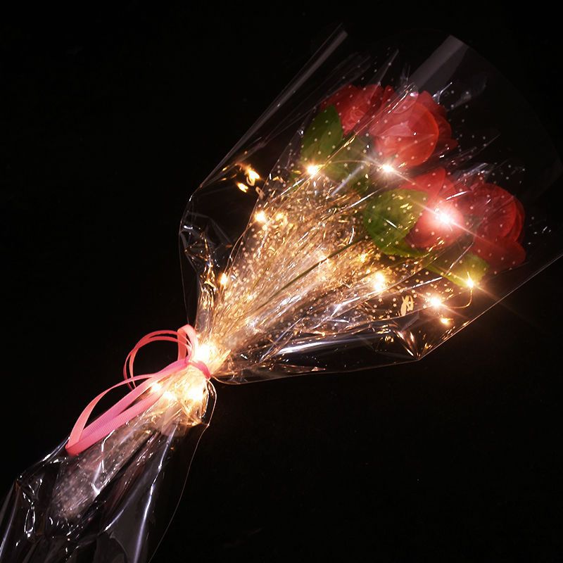 情人节发光玫瑰花束玫瑰送女朋友爱人生日礼物创意礼品