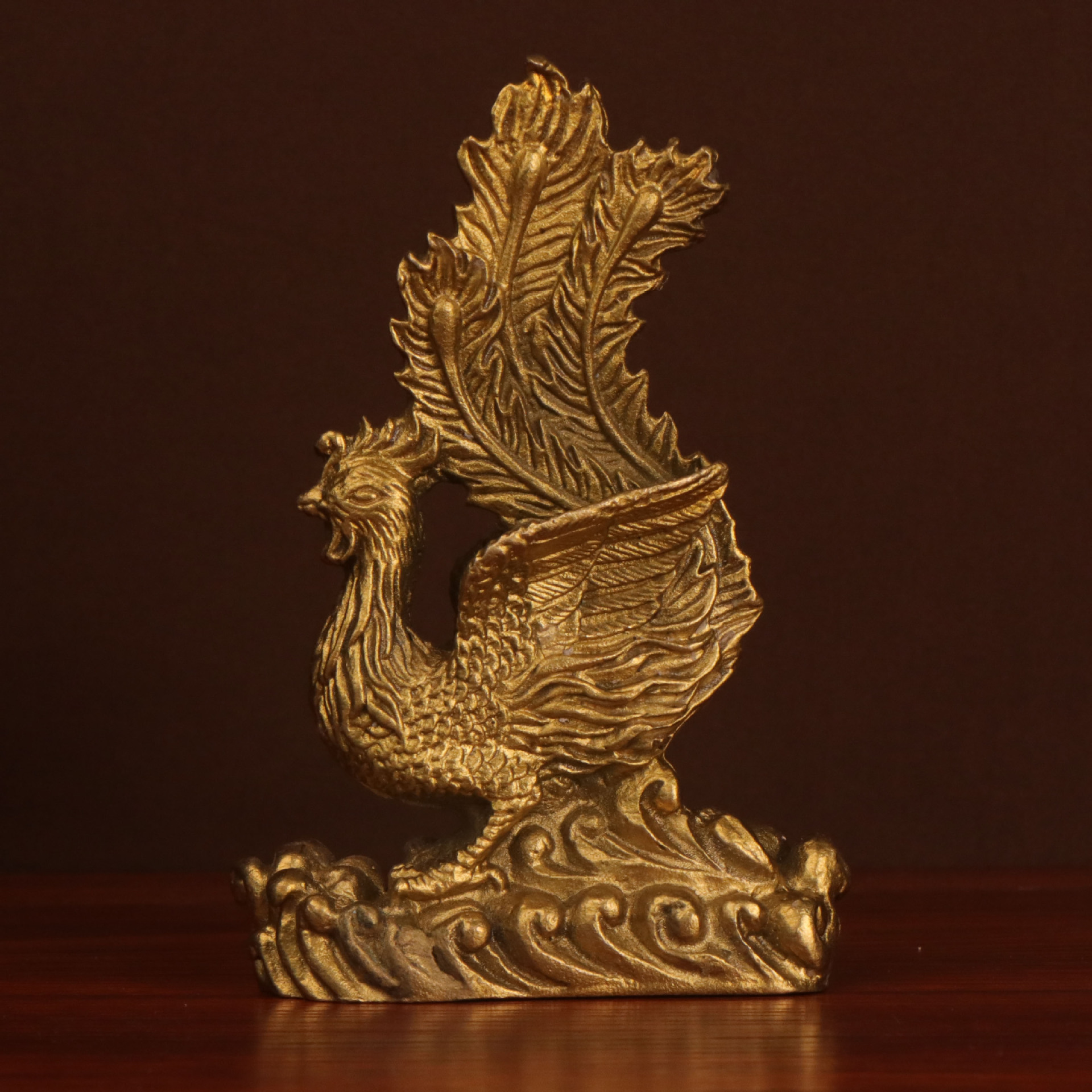 杨铜记 纯铜凤凰 汉凤摆件 纯铜龙凤呈祥摆件 小凤凰