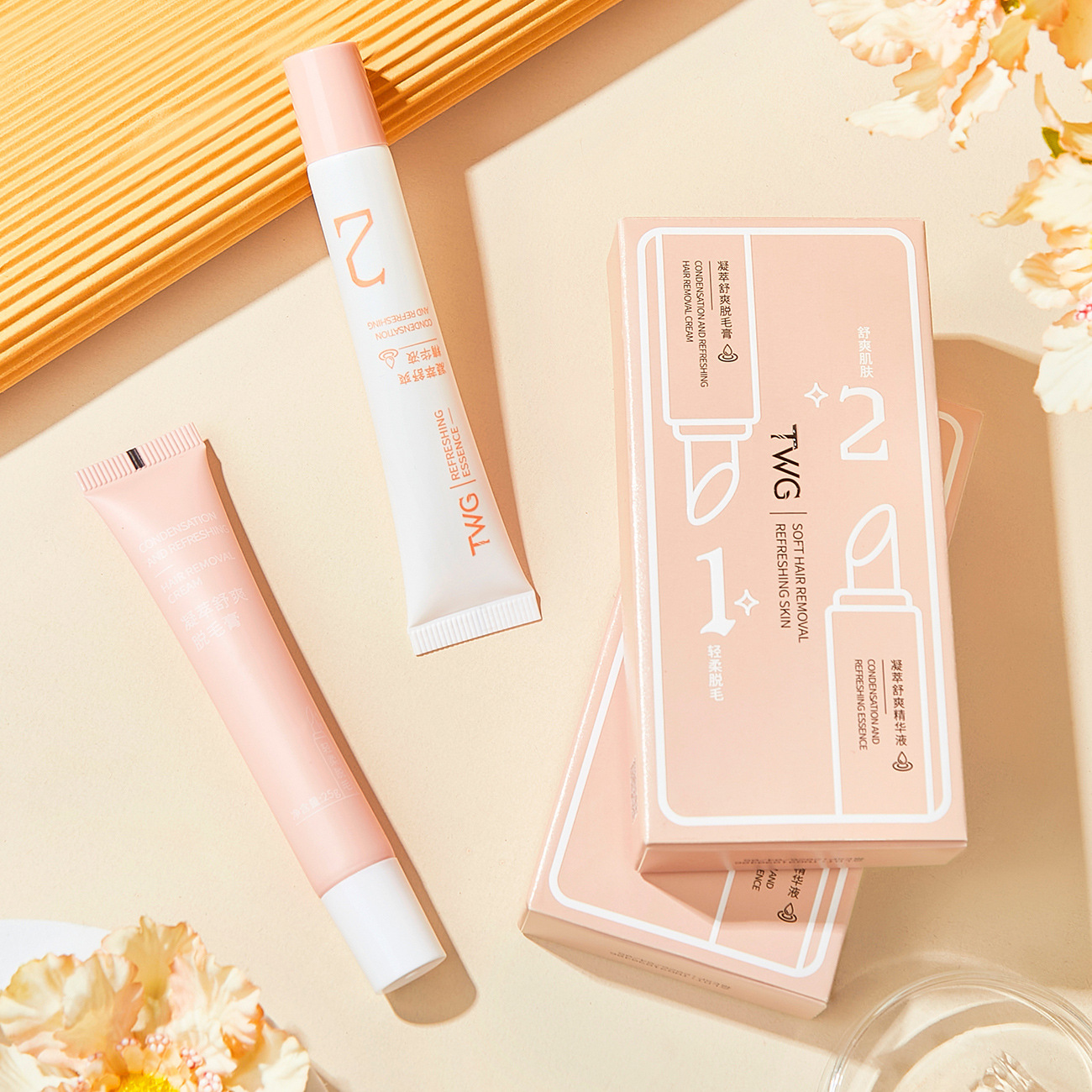 抖音热卖 twg净澈脱毛膏套装不刺激除腋毛脱毛霜乳液一件代发