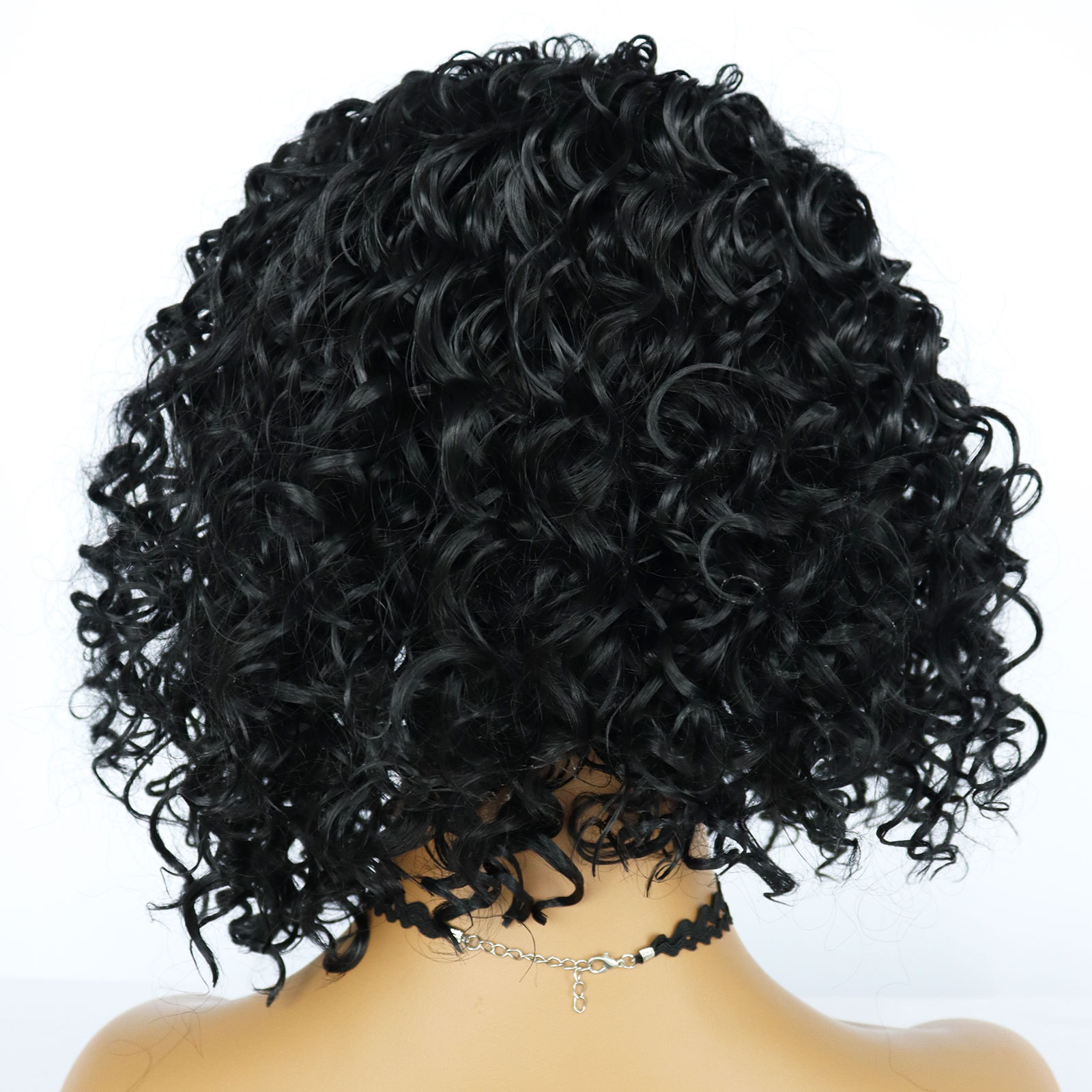 跨境电商专供 欧美假发 黑色卷发 短发小卷 一件代发 量大从优