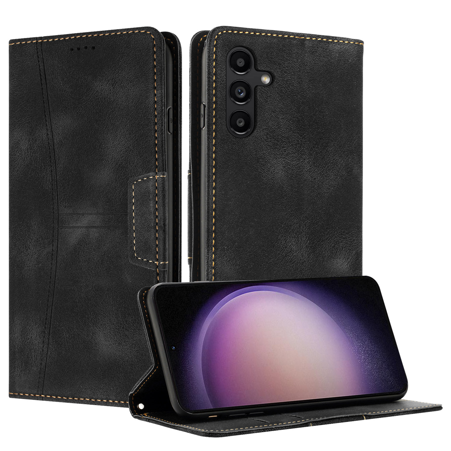 适用三星s24ultra手机壳 s23fe保护套小米14翻盖插卡note13case