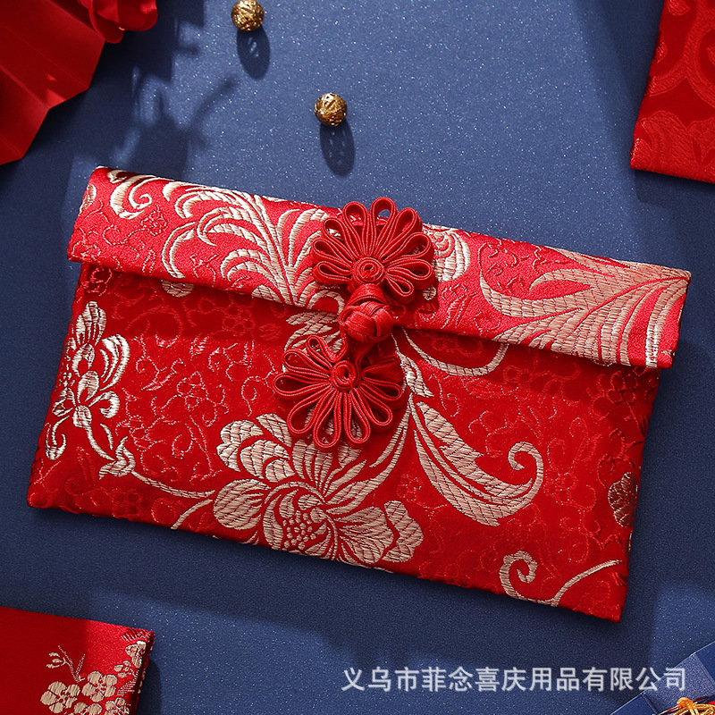 Wedding Fabric Red Envelop Containing 10,000 Yuan Wedding Supplies Creative Chinese Style Retro Modified Red Envelope Wedding Supplies