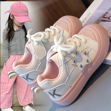 女童运动鞋2024韩版春季新款儿童时尚休闲鞋中大童软底网红板鞋潮