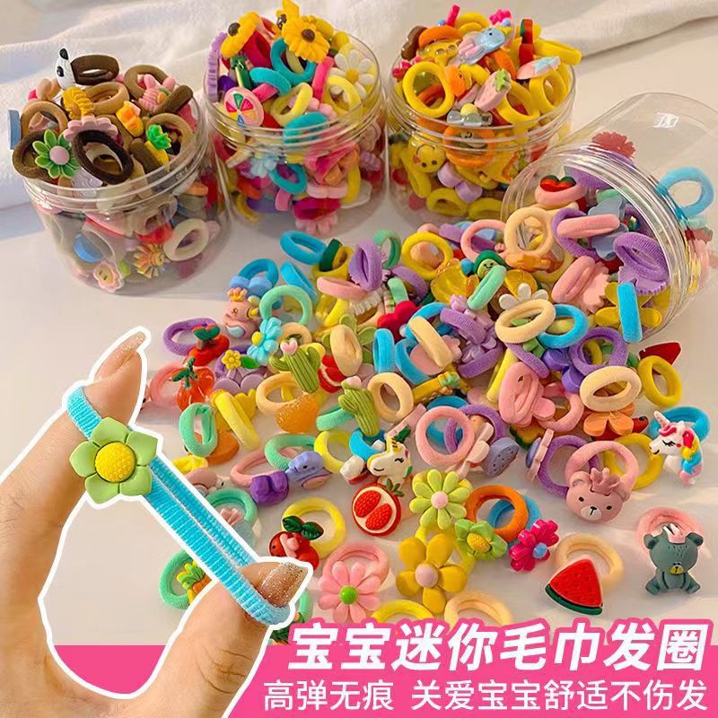 Children Rubber Band Baby Hair Ring Tie Hair Small Rubber Band Does Not Hurt Hair Good Elasticity Girls Towel Ring Headband Hair Accessories