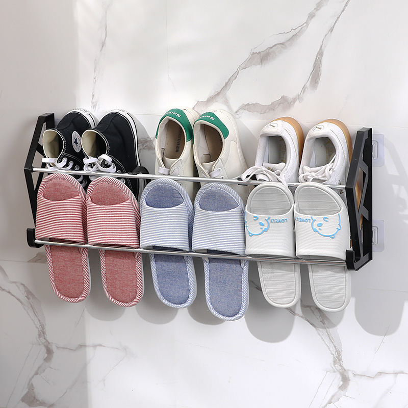 Free Punch and Nail behind the Door Simple Shoe Rack Assembly Shoe Rack Bathroom Slipper Rack Wall-Mounted Storage Rack