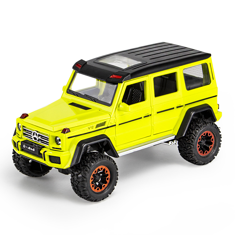1/24奔驰g500越野车模型玩具儿童仿真汽车声光回力合金suv车模
