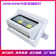 LED方形投光灯20w30w40w嵌入式双头筒灯COB暗装可调角度象鼻射灯