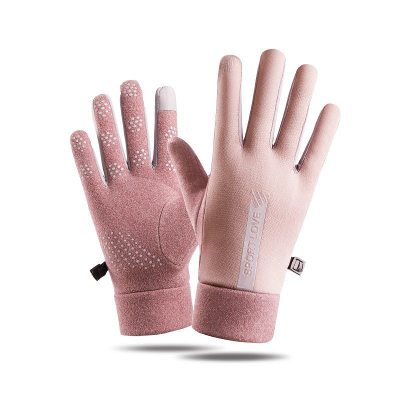 Sports Fleece-Lined Thermal Gloves Autumn and Winter Men's and Women's Touch Screen Ski Bicycle Cycling and Driving Outdoor Gloves