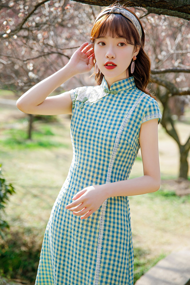 2021少女旗袍女春夏清新年轻款中国风甜美减龄日常改良旗袍连衣裙