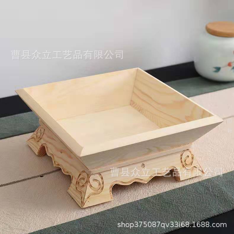 Factory Multi-Specification Wooden Tray Dessert Bread Plate Restaurant Hotel Wooden Fruit Plate Pastry Nut Display Plate