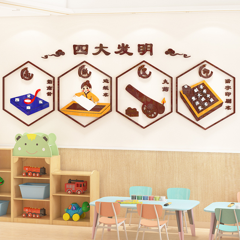四大发明幼儿园环创材料教室主题墙贴环境布置走廊墙面装饰文化墙