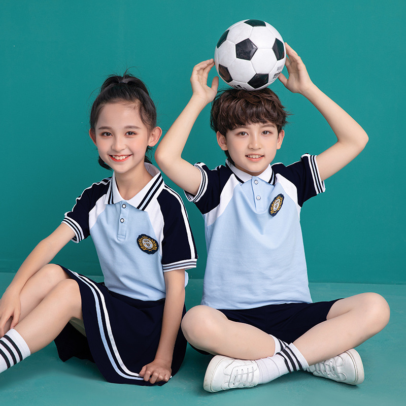 小学生夏季校服幼儿园园服夏装 六一表演服儿童棉短袖t恤运动套装
