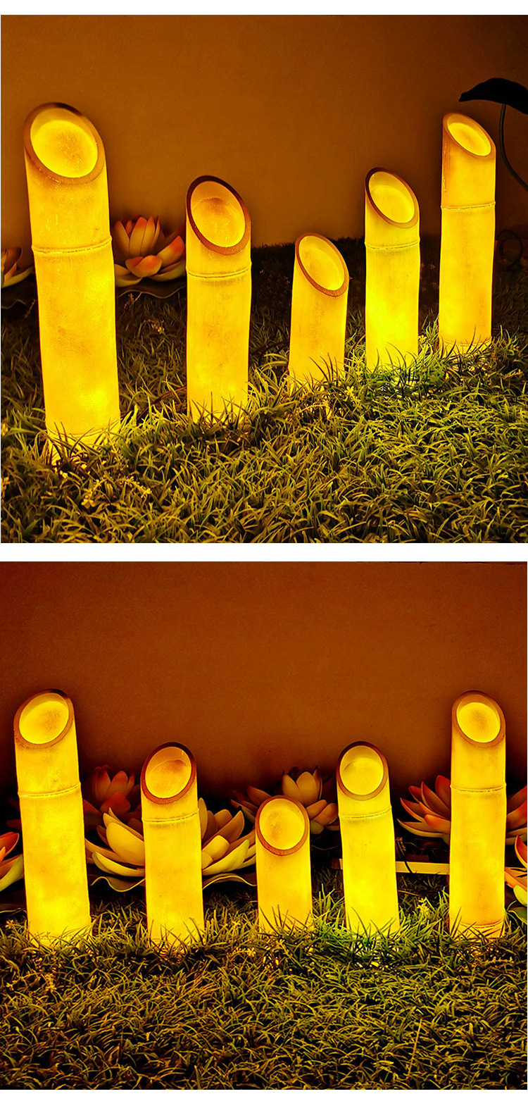 led户外发光竹子造型灯夜景庭院花园别墅广场草坪亮化装饰 景观灯