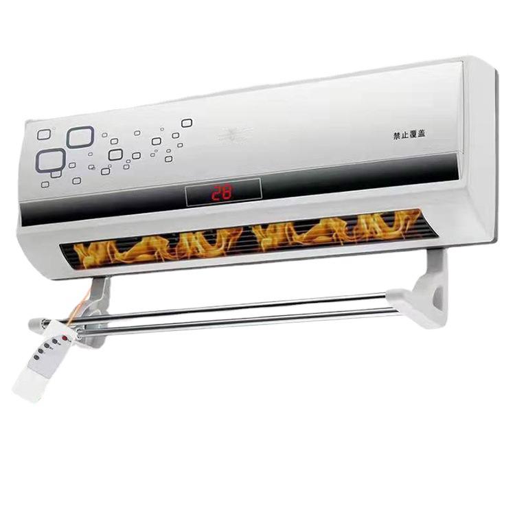 挂壁式取暖器 省电暖风机 家用遥控款取暖气 冷暖两用暖风机