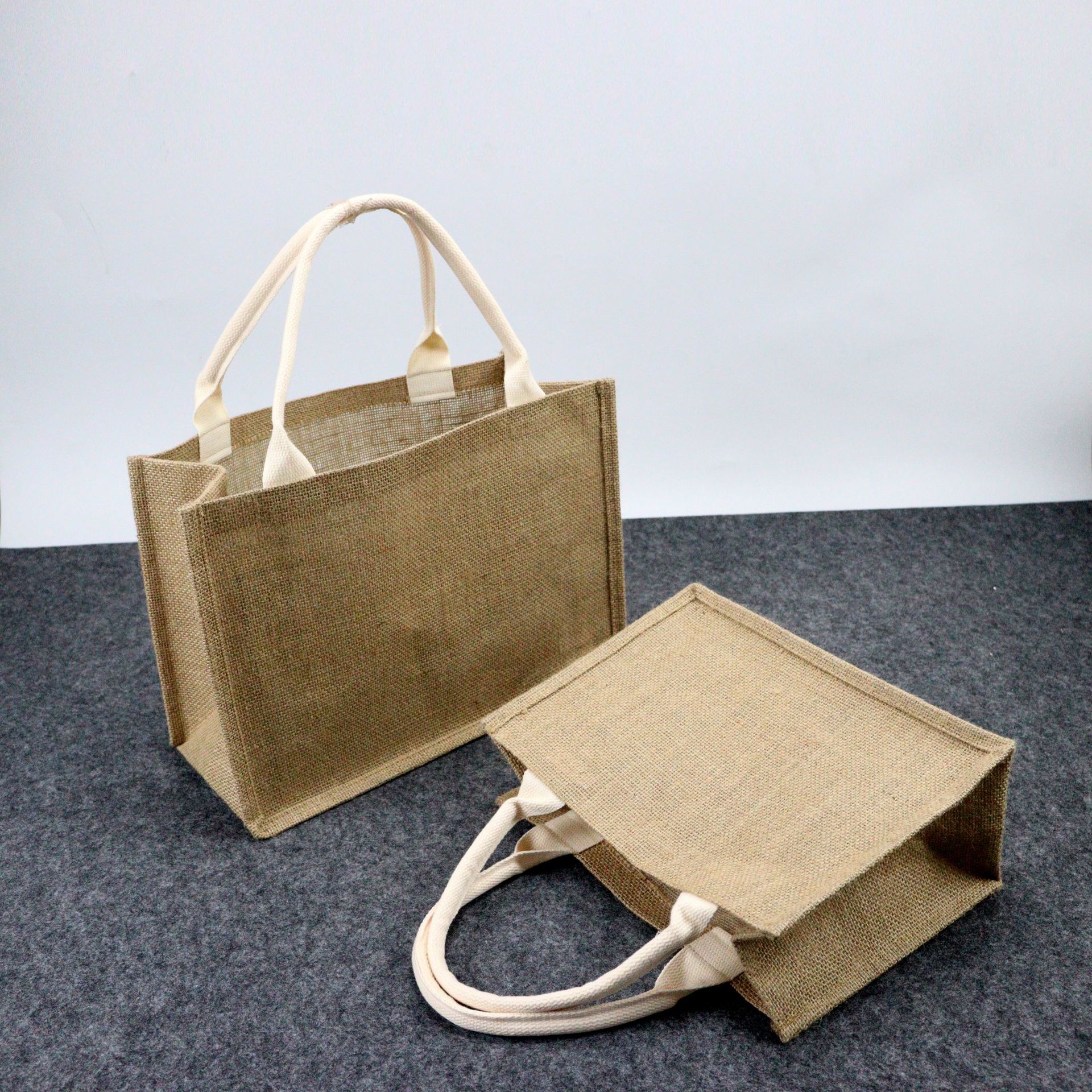 (现货免邮)批发麻布袋黄亚麻无印良品diy绘画麻布手拎包定 制