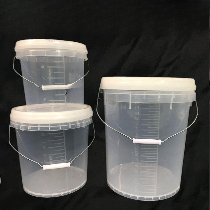 透明塑料桶带刻度20l10升5公斤2l3大小号计量水桶带盖医用消毒桶