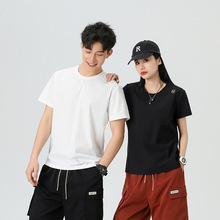 锦纶条情侣款冰氧爽透t恤圆领新款高端男女同款短袖上衣宽松半袖