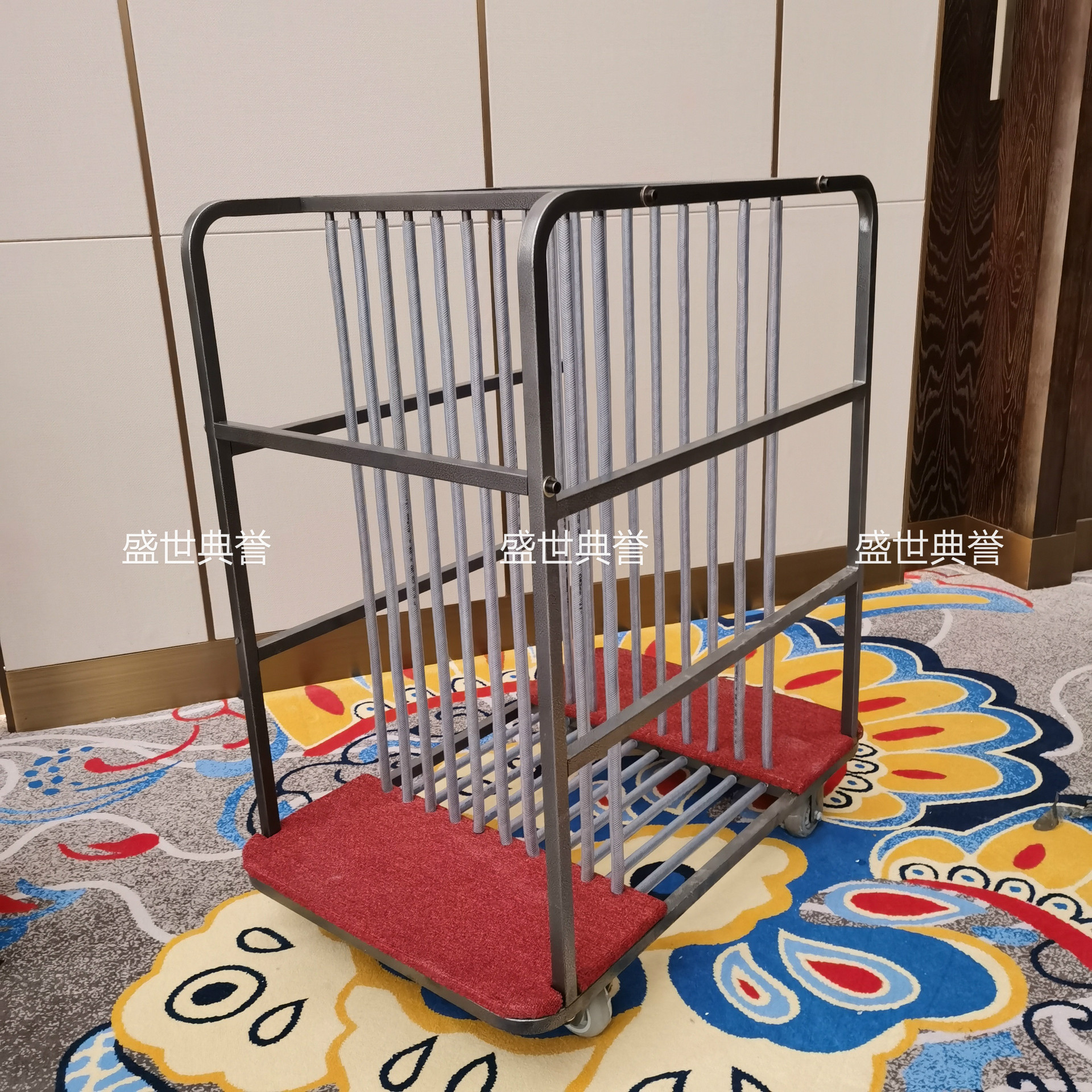 杭州酒店宴会厅玻璃转盘推车饭店婚宴转盘移动车收纳车宴会运椅车