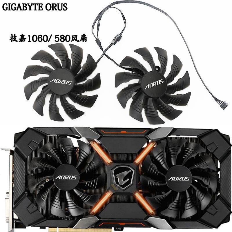 适用gigabyte技嘉gtx 1060 /rx 580 aorus小雕显卡风扇 t129215bu