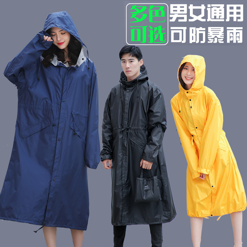 0fe9防暴雨成人雨衣女时尚徒步长款大码防水风衣韩版潮全身便携雨