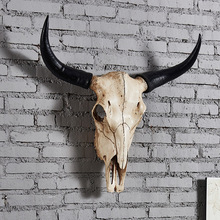 复古羊头牛头壁挂壁饰创意个性装饰品夜场酒吧家装墙面挂饰工艺品