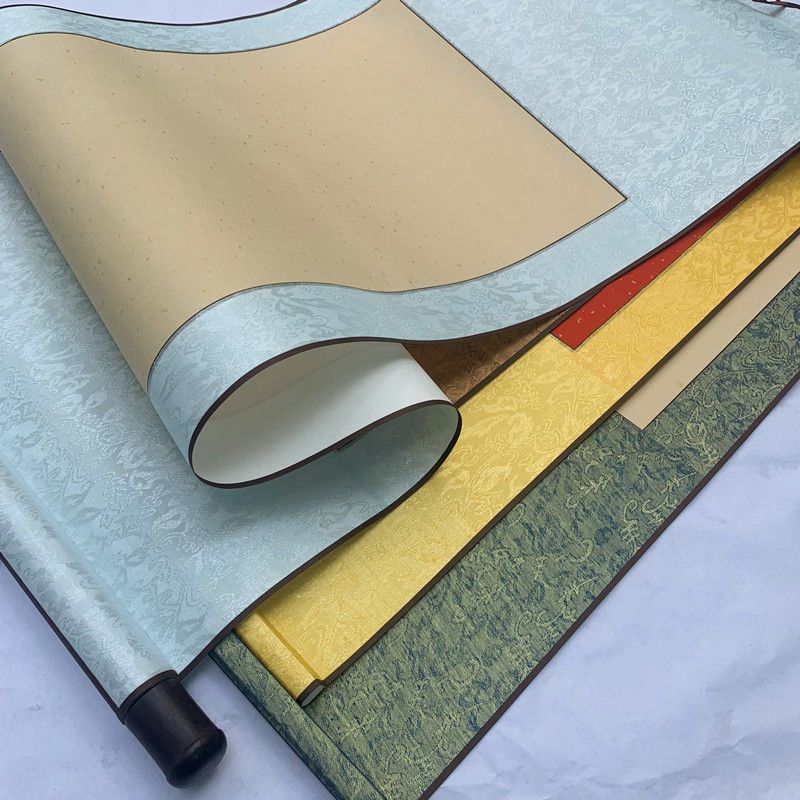 画轴空白 卷轴绫横条幅书法书画生宣创作纸挂轴画卷挂画立轴客厅