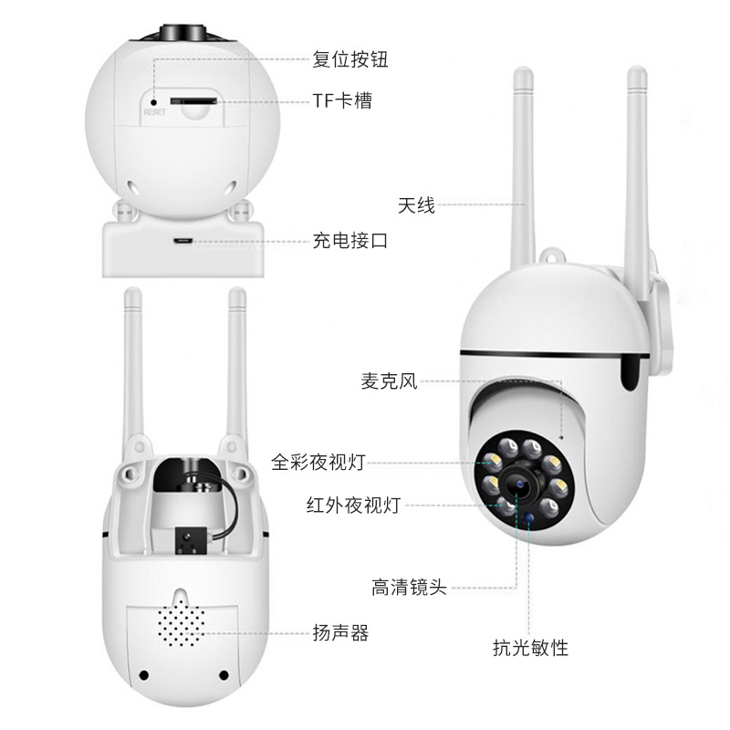 A7 Bulb Camera Home Security Indoor 360-Degree Rotating HD 1080P Wireless WiFi Smart Camera