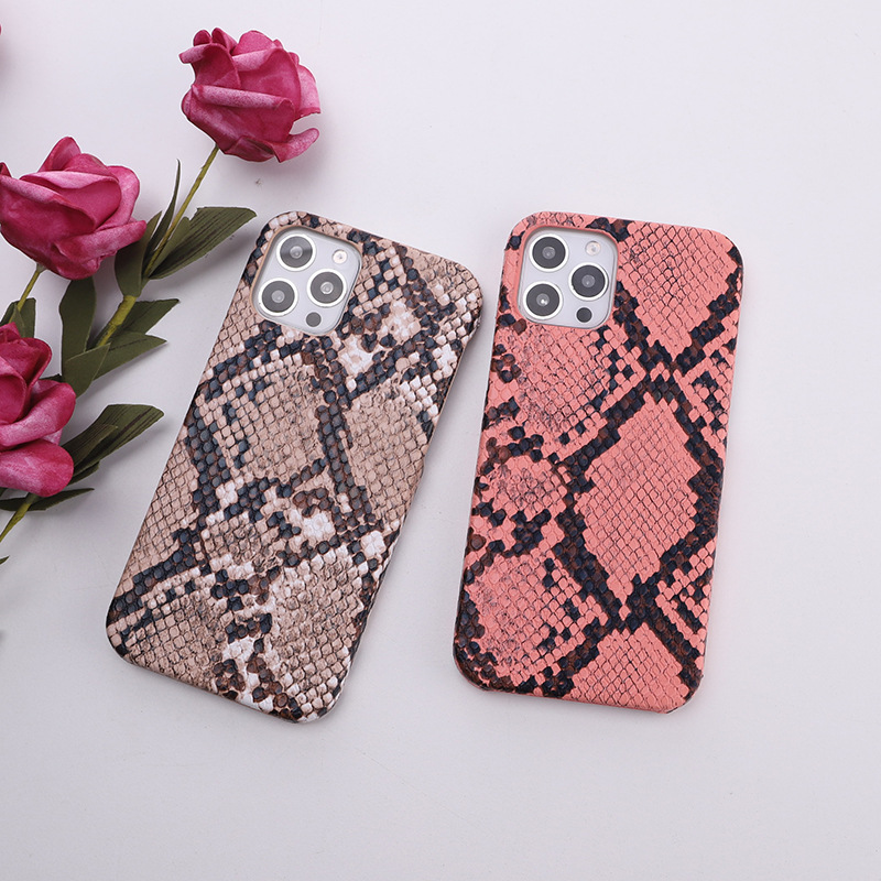 适用iphone14蛇皮纹手机壳iphone13简约仿原pu皮质iphone13保护套
