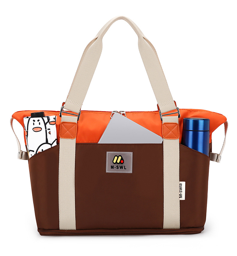 Fashion Color Contrast Travel Bag Outdoor Gym Bag Yoga Bag Adjustable Short-Distance Travel Bag Luggage Bag