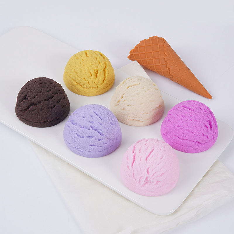 5cm大号pvc仿真冰淇淋球模型 diy食玩甜筒冰淇淋柜台装饰拍摄道