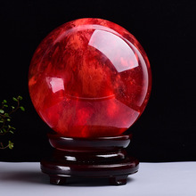 天然红水晶球熔炼水晶摆件家居客厅玄关办公室工艺品开业礼品其他