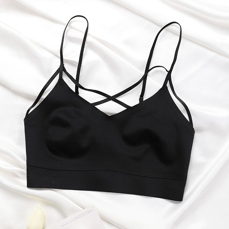 Sexy European and American Underwear Cross-Border Women's Small Chest Push up Wireless Large Size Nude Feel Seamless Women's Back Cross Bra