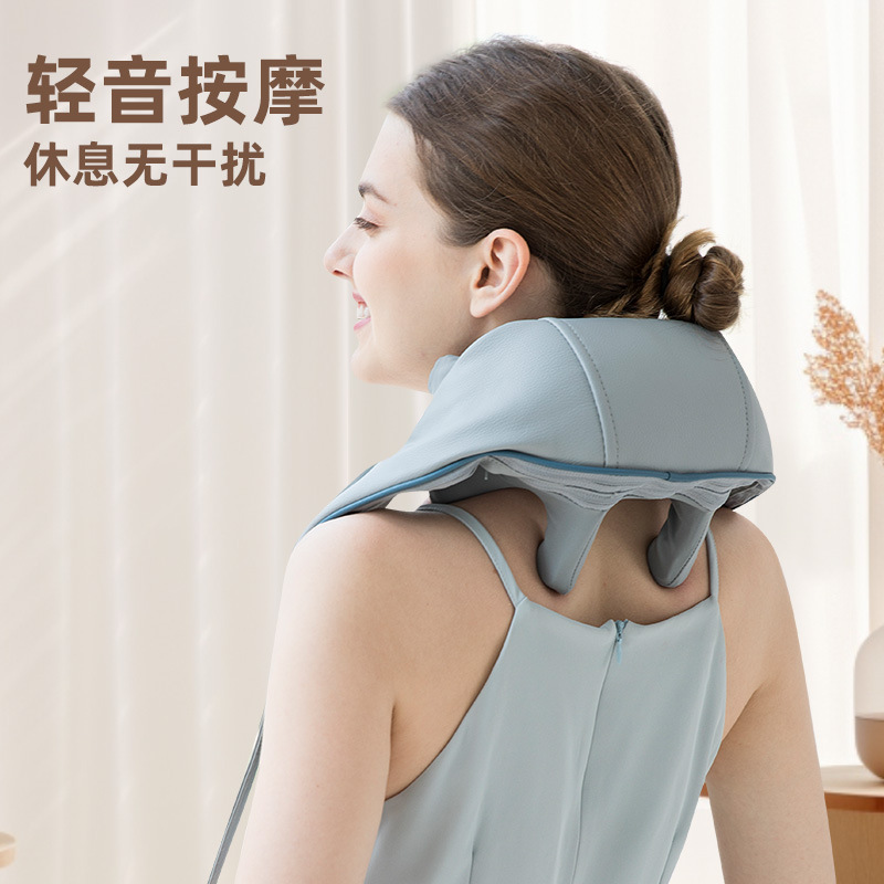 无刷电机仿真人颈椎按摩器斜方肌腰部背部枕揉捏披肩-阿里巴巴