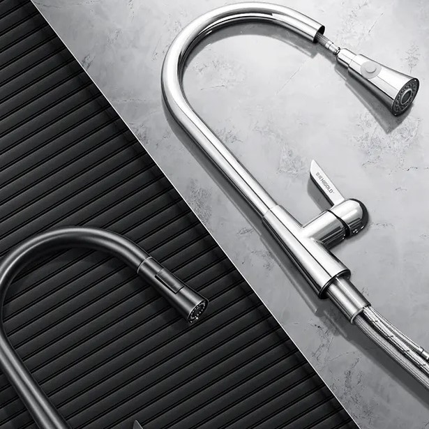 悍高厨房水龙头冷热家用旋转抽拉式洗菜盆水槽龙头洗碗池伸缩龙头